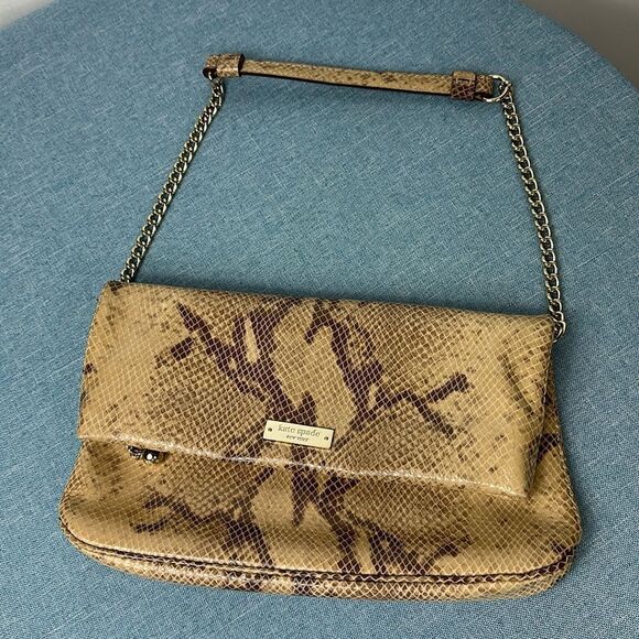 NWOT Kate Spade Leather Snakeskin Pattern Shoulder Bag - Picture 1 of 7